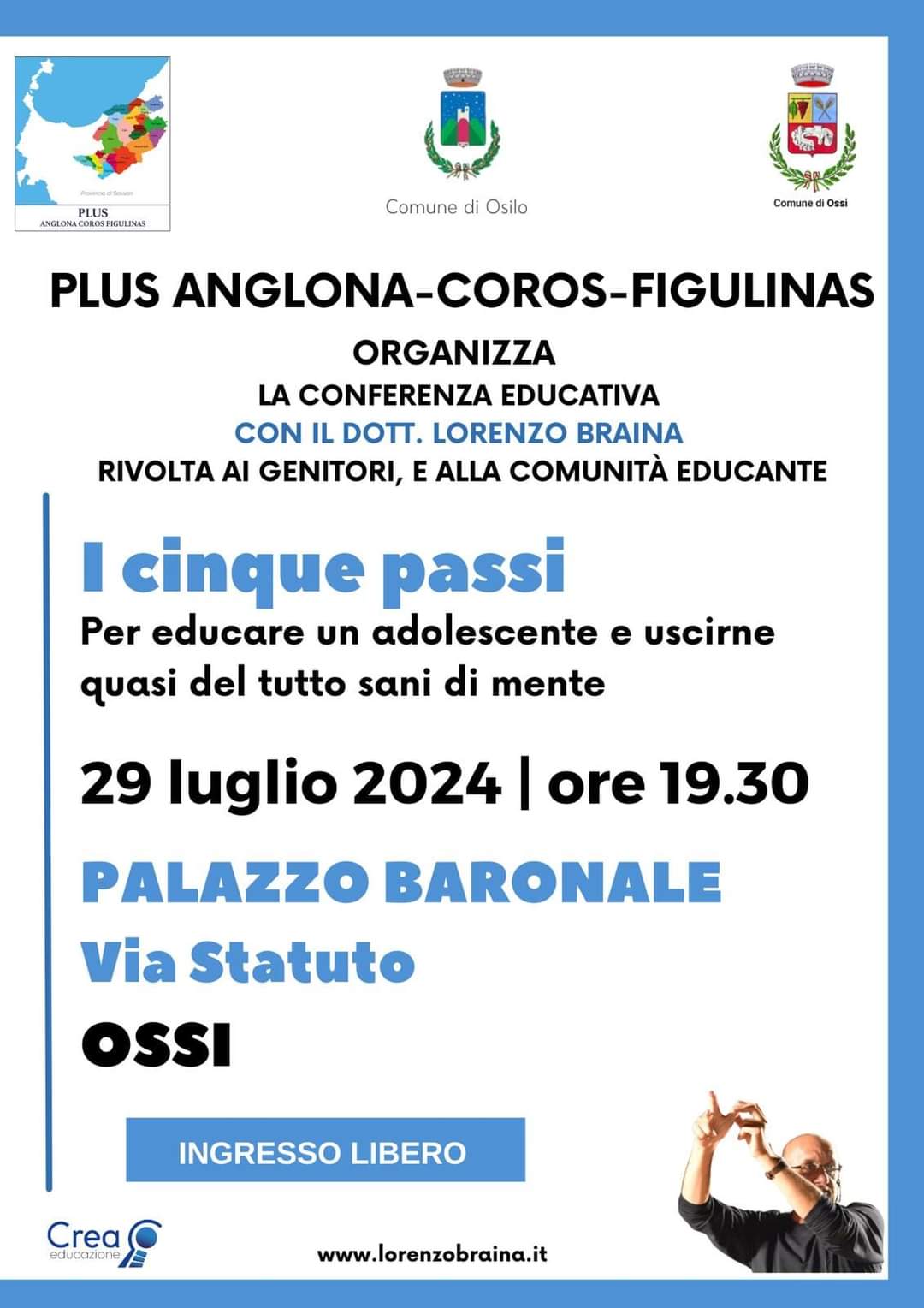 Conferenza Educativa con il Dott. Braina Oggi 29 luglio alle ore 19:30